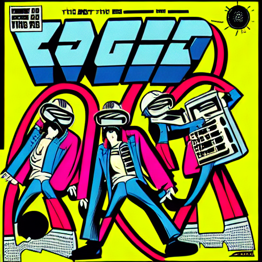 JamesAbellArt's tweet image. prompt - #BombTheBass #Megablast #1988 album cover retro smiley face style #StableDiffusionArt #stablediffusion #retro #dreamstudio #idea #inspiration