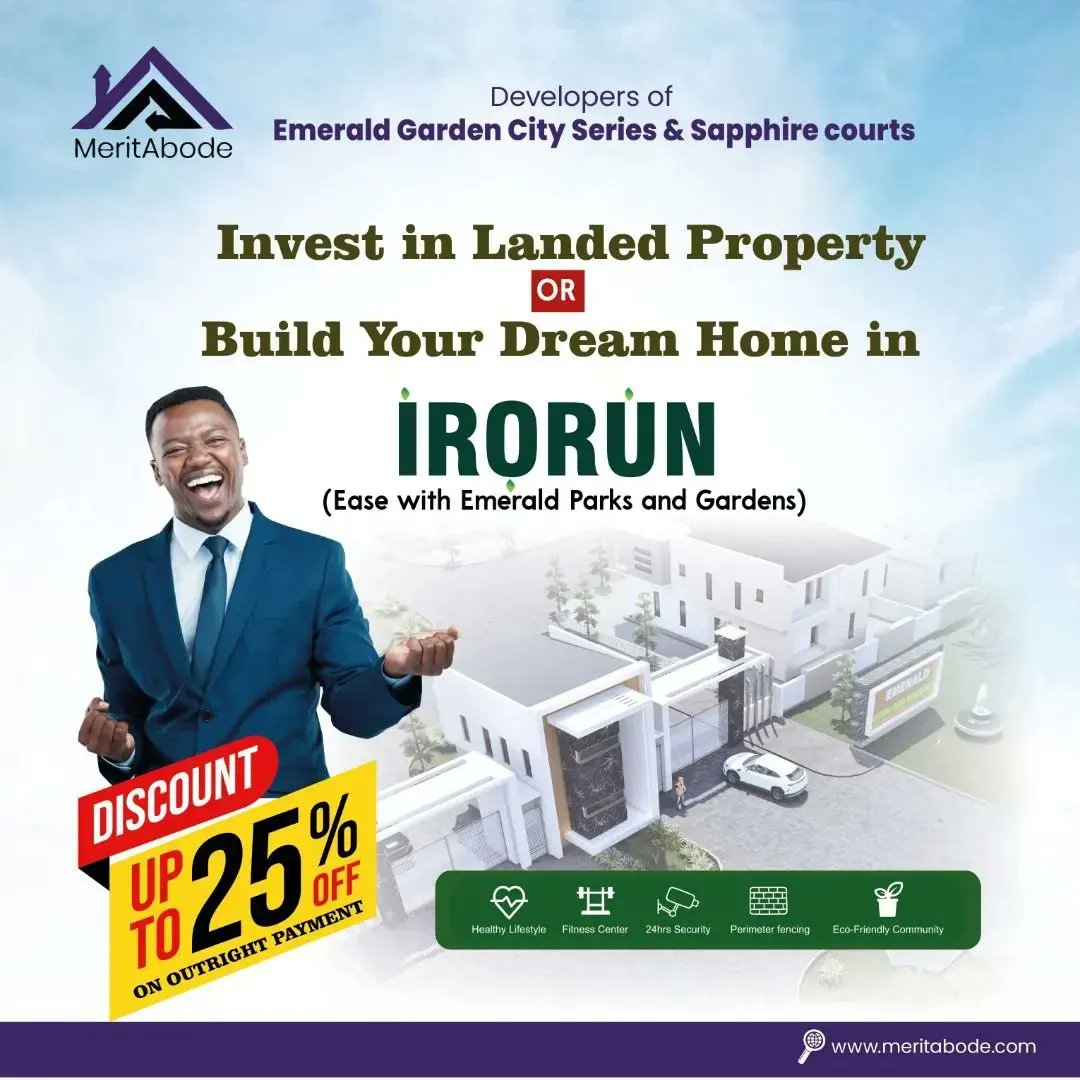 Property_hubz's tweet photo. Key Into our Irorun promo and enjoy a whopping 25% discount.

#lekki Rhaenyra Seun Airtel #rain https://t.co/QD3Runr6wG