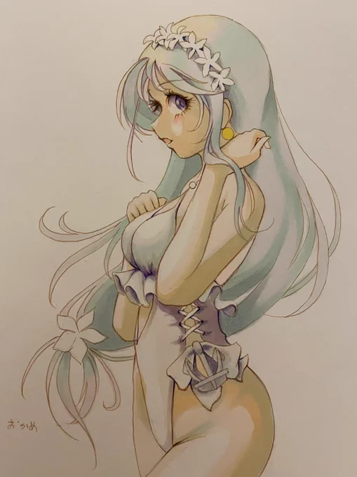 今日の練習絵は狭霧ちゃん 