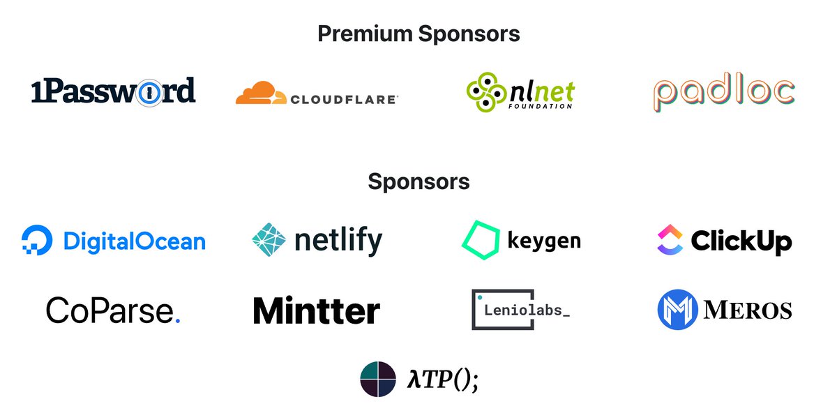 padlocapp's tweet photo. We're incredibly proud to announce that Padloc is now an official sponsor of the @TauriApps project! And it looks like we're in good company, too 😊 https://t.co/R0A6CEG6MC https://t.co/HtnAFN5V2d