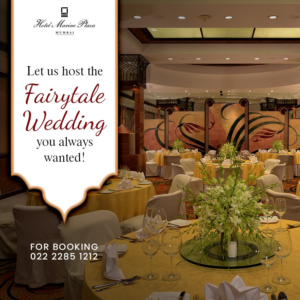 Celebrate the beginning of your forever with us. 
For information contact: 022 2285 1212
#HotelMarinePlaza #ALuxuriousExperience
.
.
#Weddings #PreWedding #GalaDinners #IntimateFunctions #Cocktails #BeautifulDestinations #Mumbai #Marinedrive #Churchgate #SeaView #SeaviewHotel