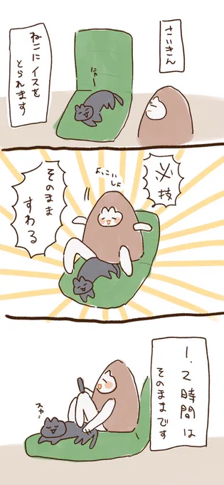 たけのこねこ日記、最近猫と椅子取りゲームしてる。 