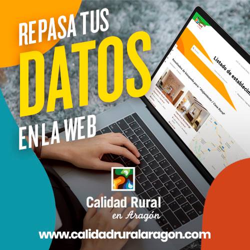 CalidadRuralAra's tweet photo. ¿Eres establecimiento #CalidadRuralAragón? 
👉 ¡Recuerda qué si has cambiado datos de tu establecimientos debes repasarlos en tu ficha en nuestra web! 
➡️ Envía tus datos actualizados a info@calidadruralaragon.com o a través del formulario de contacto: https://t.co/LocSc8VxVh https://t.co/y6n0KF3o00