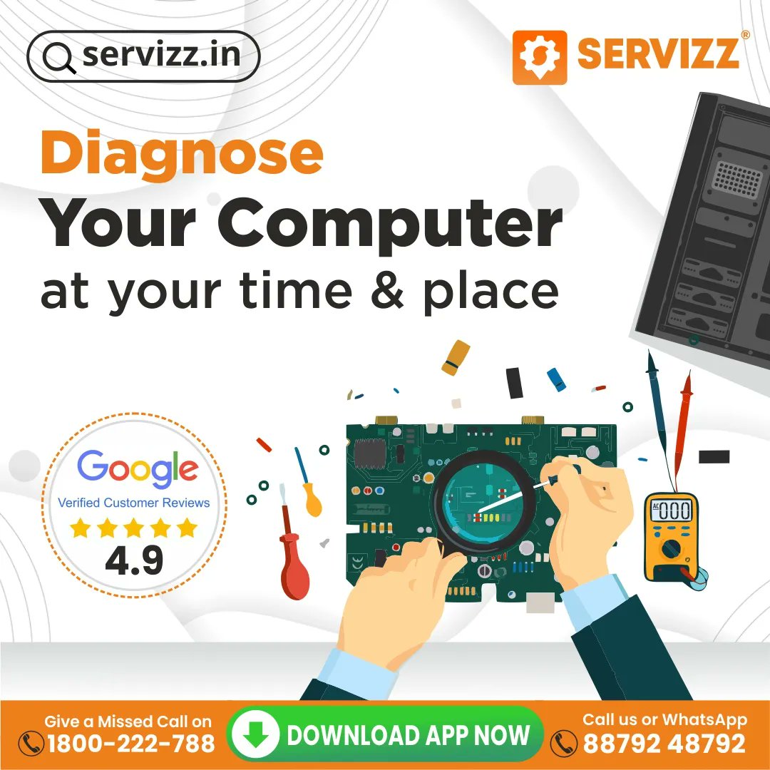 Servizz1's tweet photo. Why are you stepping out? when you can Book IT service easily on SERVIZZ at your Convenient Time and Place.
Book Now: https://t.co/5m2Xcy3MJw
Give a Missed Call
📞1800222788
Call us or WhatsApp on
📱88792 48792
#servizz #servizzindia #servizzapp #happyservizz #serviceprovider https://t.co/N3Gjk3VeHY