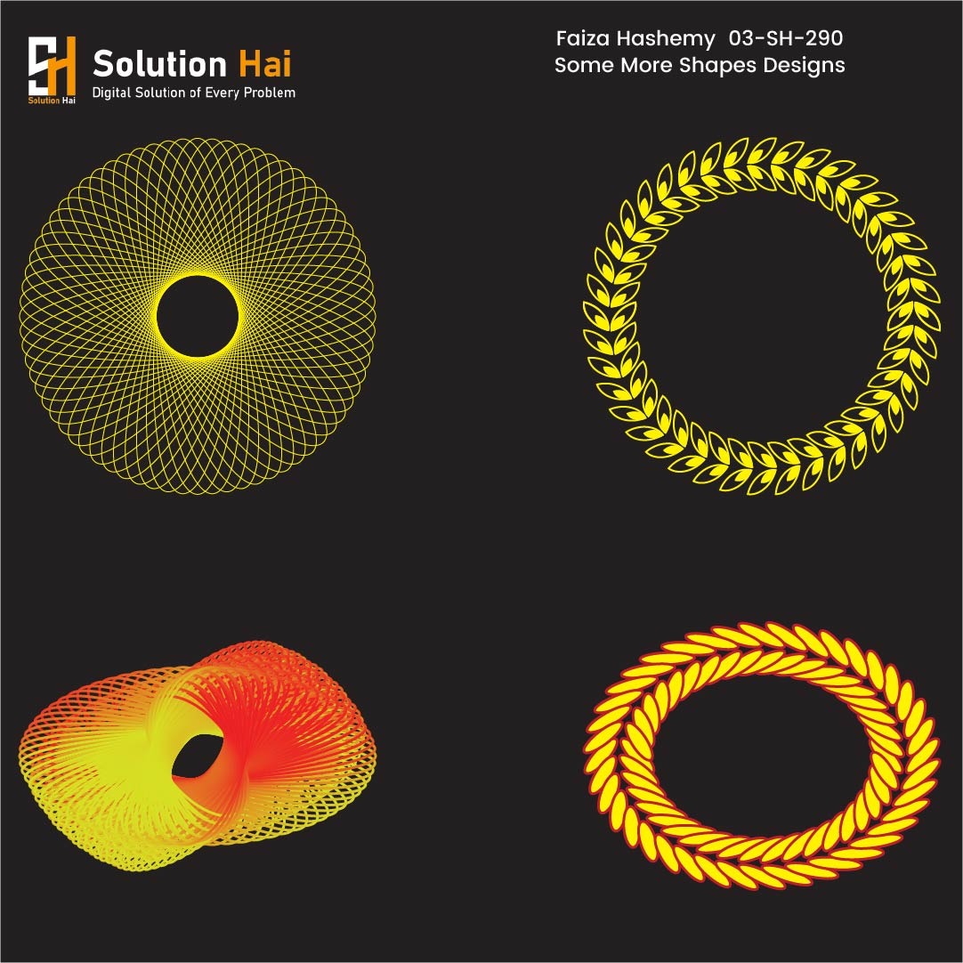 FaizaHashemy's tweet photo. Random shapes #solutionhai #Illustrator #graphicdesign #shapetool #blendtool https://t.co/T3oWsKkwVg