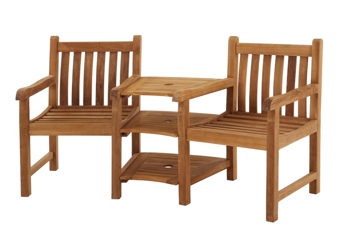 Love is in the air, with our Companion Bench! ❤️👀 The perfect place to relax with your loved one after work &amp;, and there's a convenient built-in shelf! 😎🌞 🍷 👉 zcu.io/5ssP.  Tag us in you photos! 📸 #CotswoldTeak