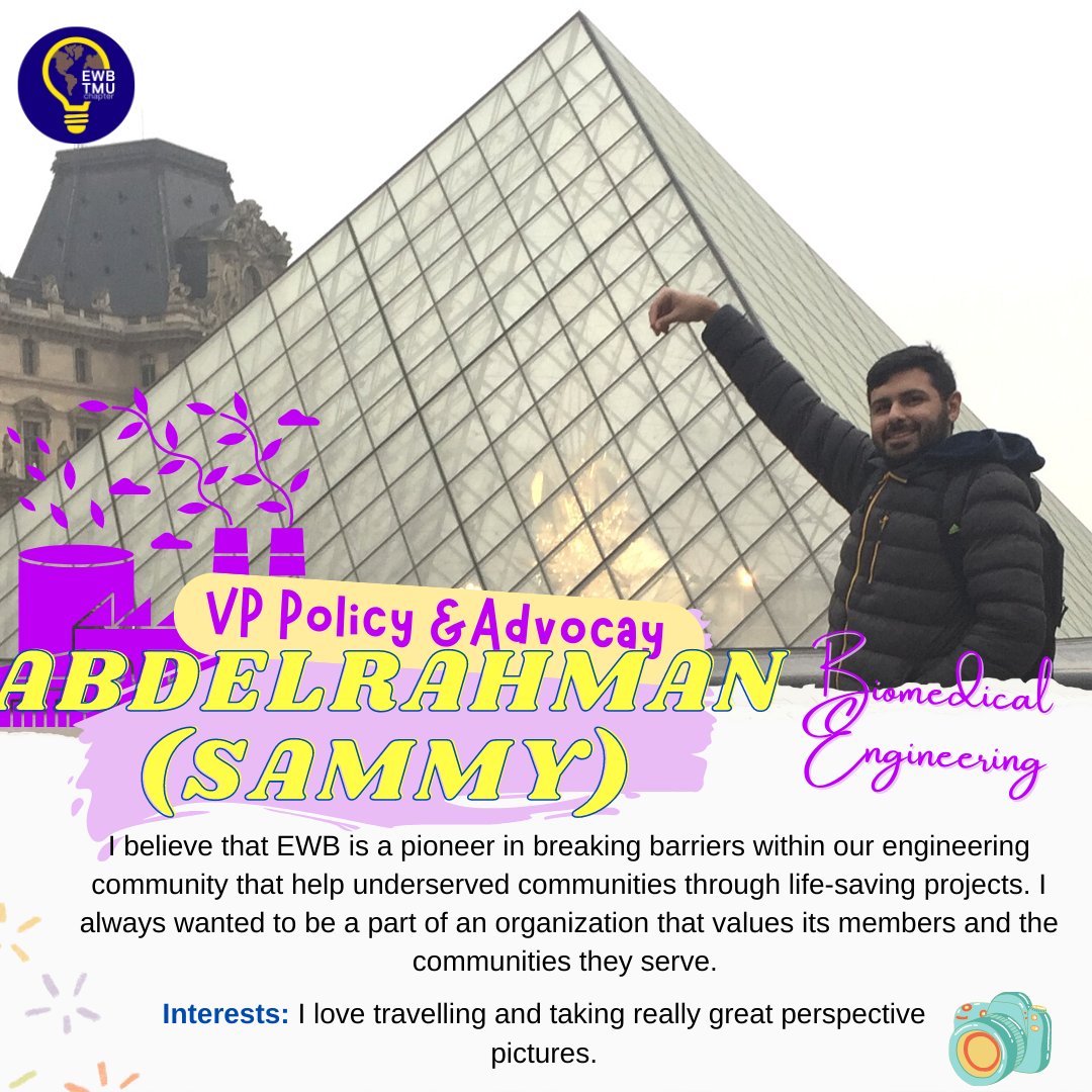 On behalf of the EWB-TMU chapter, this duo is our representative in advocating solutions that align with public policy 💯

What’s more interesting about them is that they will be responsible for passing on the concerns of the organization to the local MPs!

#ewb #policy #advocacy
