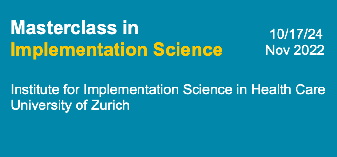 Reminder: For all those working in #ImplementationScience and those who are thinking about it, our masterclass in November is for you! Register by the end of September. #ImpSci #HealthCare
ifis.uzh.ch/en/Weiterbildu…