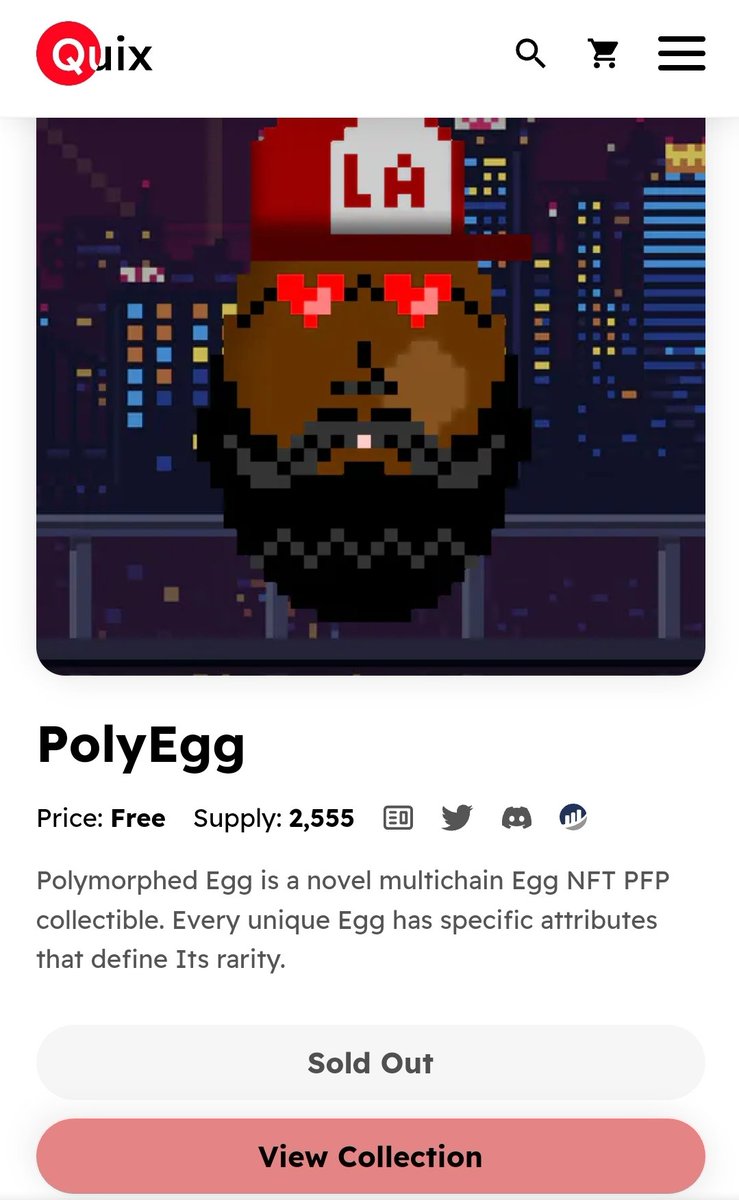PolyEggNFT's tweet photo. Today is a big day for #PolyEgg  community. We have been sold out and today we can get rank 16 in @qx_app. Congratulations 🎊 Like, RT &amp; comment #PolyEgg + your #EVM address under this post. 😍

#Optimism #NFT #NFTs #Airdrop https://t.co/kc9BbS6GqL