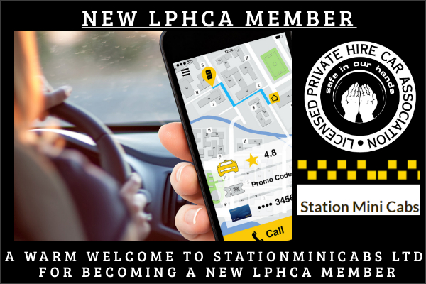 LPHCA's tweet photo. A big and warm welcome to Stationminicabs Ltd as a new LPHCA Member. Thank you so much to Mick Ellis for joining - from the #LPHCA Team! https://t.co/QV8GZepUWv