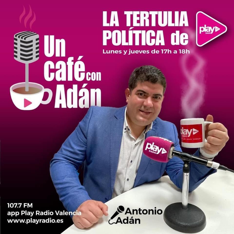 playradiovlc's tweet photo. 17h @uncafeconadan ☕️

✅ La tertulia política de Play Radio 

🎙 Hoy con @SerranoAlfonso Portavoz de @populares en Asamblea Madrid @ppmadrid 

@antonioadanpla1 @mblascofos @tamaritchema @bernalsanchis 

📻 107.7 FM
💻 https://t.co/ZBF4AYvX46

#LaRadioQueSienteValencia https://t.co/HFTvqeXJDd