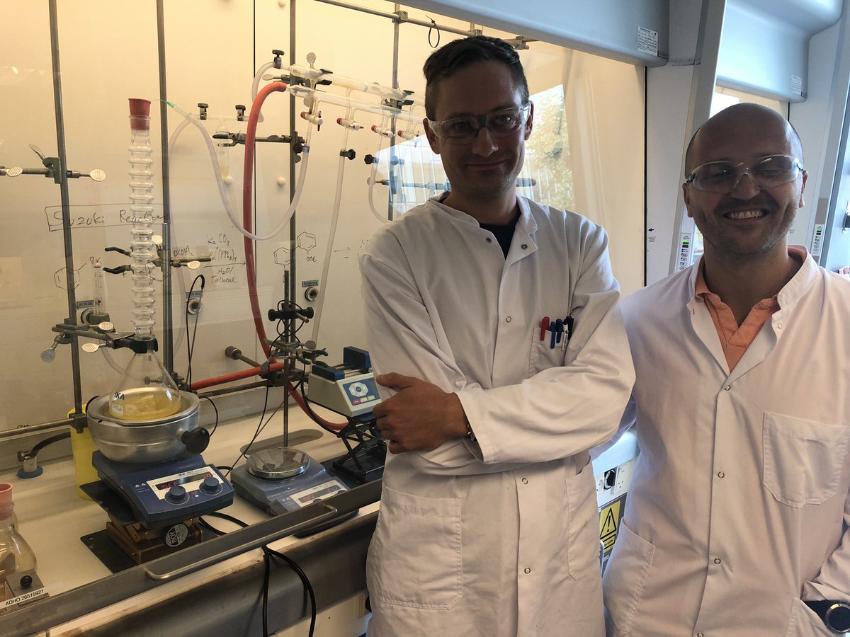 vestager's tweet photo. From computational chemistry to building the designed molecules in the lab - very impressive work @Lundbeck to treat #ParkinsonsDisease https://t.co/O3H16kWiuE
