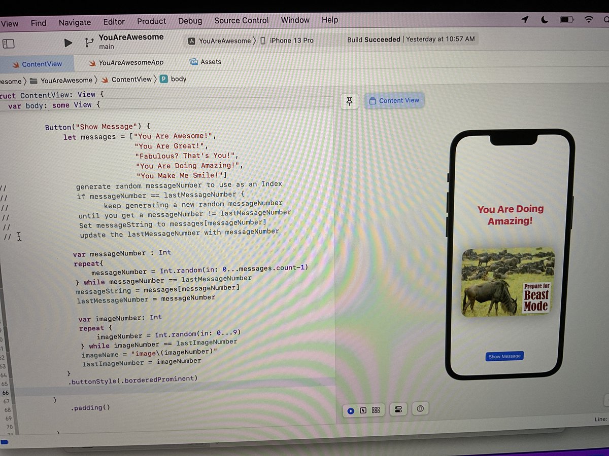 C123Sab's tweet photo. Struggling but learning. First iOS app #BuiltWithProfG 
@gallaugher https://t.co/LrH8gXDRAL