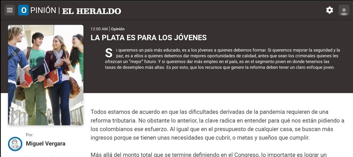 Quiero darle las gracias a <a href="/elheraldoco/">EL HERALDO</a> y su equipo por permitirme volver a escribir, algo que disfruto mucho. 

Les comparto mi columna de hoy, sobre un tema muy importante para el país, la #ReformaTributaria. Léanla y cuéntenme que piensan. 👇

bit.ly/3QAMD6L 🔗