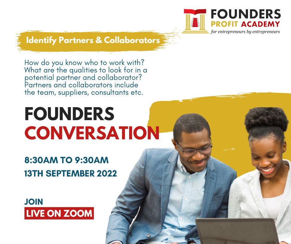 FPA_Academy's tweet photo. How do you know who to work with? What are the qualities to look for in a potential partner/collaborator? Partners and collaborators include the team, suppliers, consultants.. Join us tomorrow 8:30am and discover how to identify partners and collaborators
https://t.co/WJGaHCRYoZ https://t.co/sHFTSm8LiL
