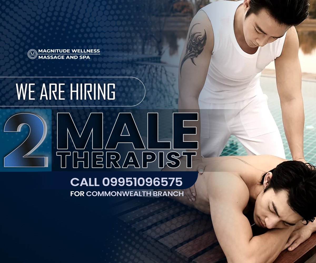 HorizonSpaPh's tweet photo. WE WANT YOU!
Urgent hiring of 2 Male Therapists for our Commonwealth Branch.

Please DM us or call 09951096575 to apply. https://t.co/v5TP7QX7IE
