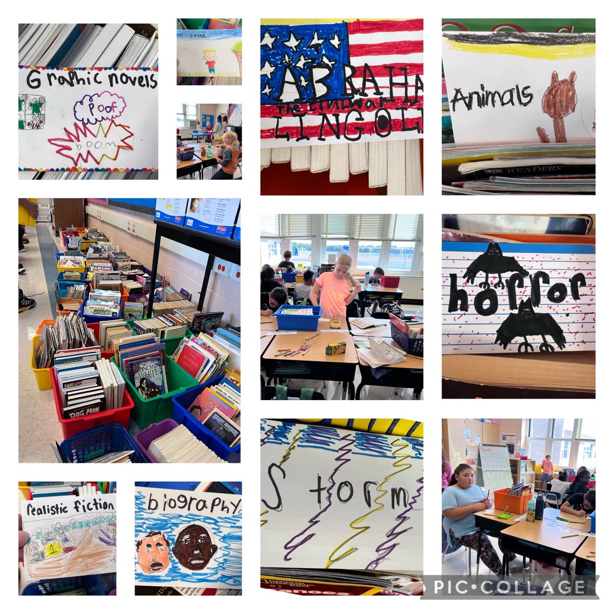 Rucinski_Ulberg's tweet photo. Mrs. Kwiatkoski and Mrs. Negri's fourth grade class had fun organizing their classroom library by genre and topic. Then they made their own labels to match.  They  can’t wait to read all these great books!#ClipperPride #FPLstrong #ProudPrincipals #DedicatedStaff https://t.co/KGbb8NXvuN