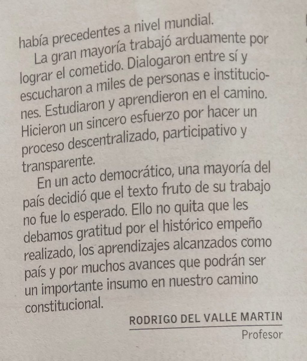 ¡𝗚𝗿𝗮𝗰𝗶𝗮𝘀 𝗮 𝗹𝗮𝘀 𝘆 𝗹𝗼𝘀 𝗰𝗼𝗻𝘃𝗲𝗻𝗰𝗶𝗼𝗻𝗮𝗹𝗲𝘀!

Carta publicada en El Mercurio de hoy (en hilo va transcripción)  Comente y responda si es que quiere agradecer a alguno en particular...