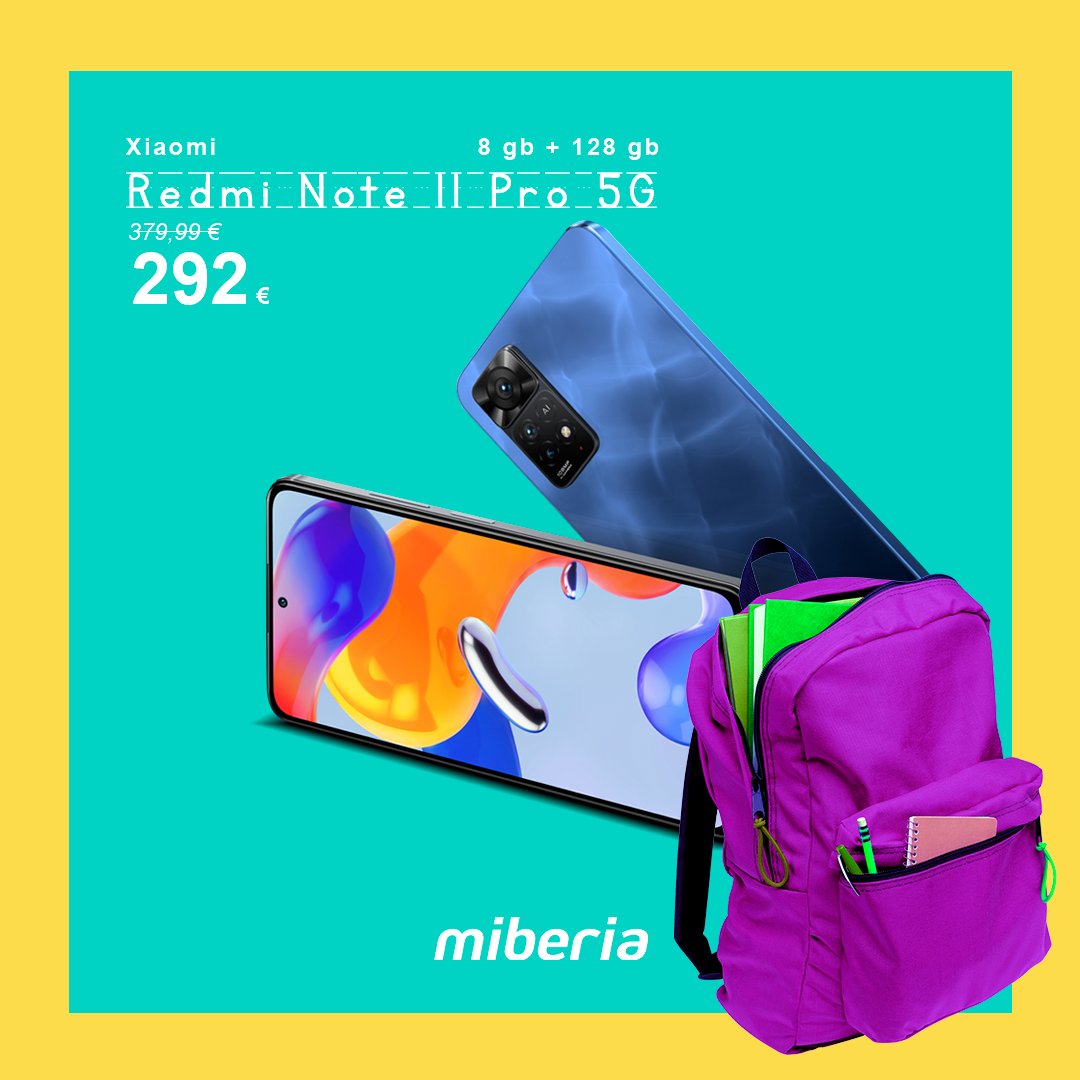 miberia_it's tweet photo. Uno smartphone con lode per il rientro a scuola?📚 Il #RedmiNote11Pro5G di #Xiaomi ⤵️

📱Schermo AMOLED FHD+ 6,67"
📸Fotocamere posteriori 108.0 + 8.0 MP + 2.0 MP
🔋Batteria 5000 mAh

#XiaomiRedmiNote11Pro5G👉 https://t.co/7qsQdmfnFX
#OfferteXiaomi #OfferteSmartphone https://t.co/elygUkiS4S