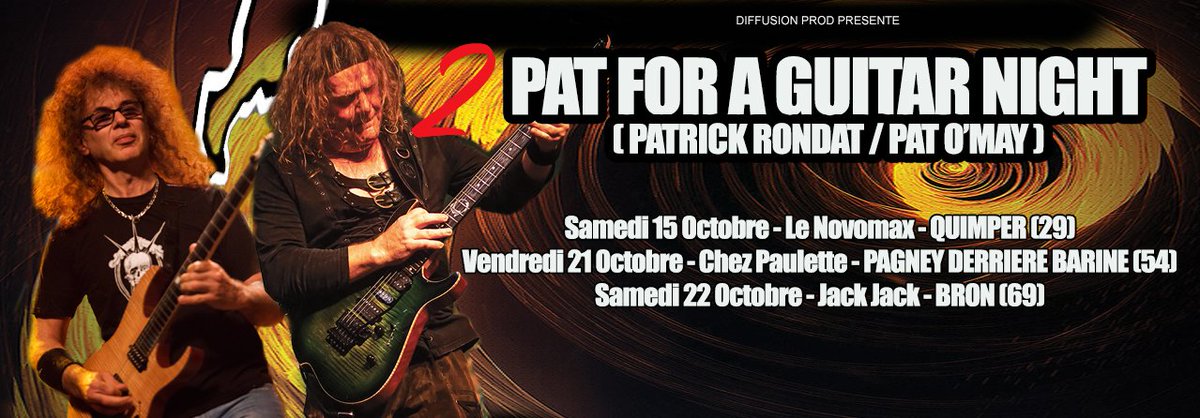 Diffusion_prod's tweet image. Les 2 Pat en tournée au mois d'octobre ! 
@PatrickRondat @patomay  ! 
#concert #rock #Lyon #Quimper #Nancy