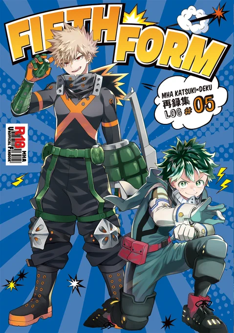 9/18の出番29で発行する新刊・勝デク再録第5弾です! 2018～20年に発行した作品6冊+無配漫画16枚+描きおろし33ページを収録。
R18含めたサンプルなどpixivみてくださいー!
「Fifth Form」R18/A5/244ページ/口絵ポスター付き

出番29新刊/再録5サンプル | うめ #pixiv https://t.co/3Ig4Kuqjjk 
