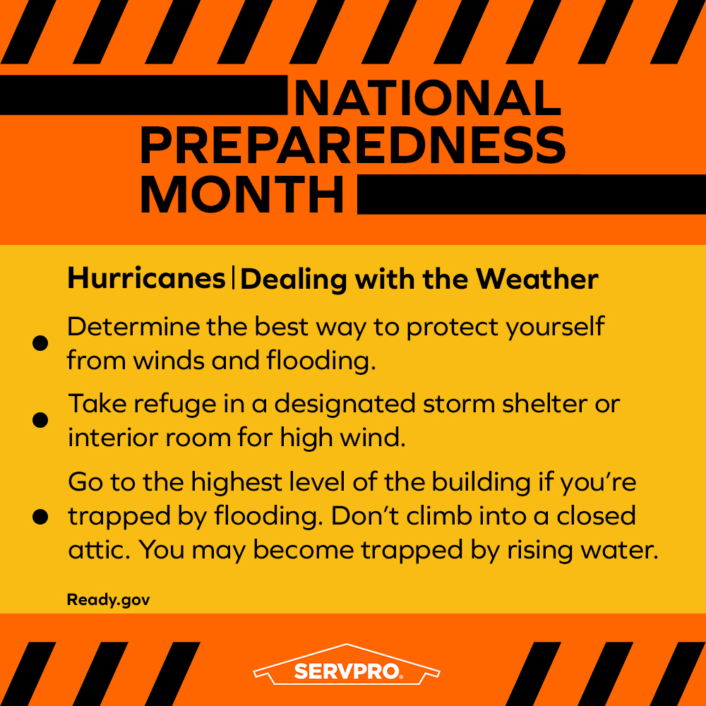 Servpro11024's tweet photo. We're talking #hurricanes and plans for dealing with severe weather as National Preparedness Month continues. 

For more on disaster preparedness disaster, visit https://t.co/aOko4817vu. https://t.co/xbTQY0w5wu