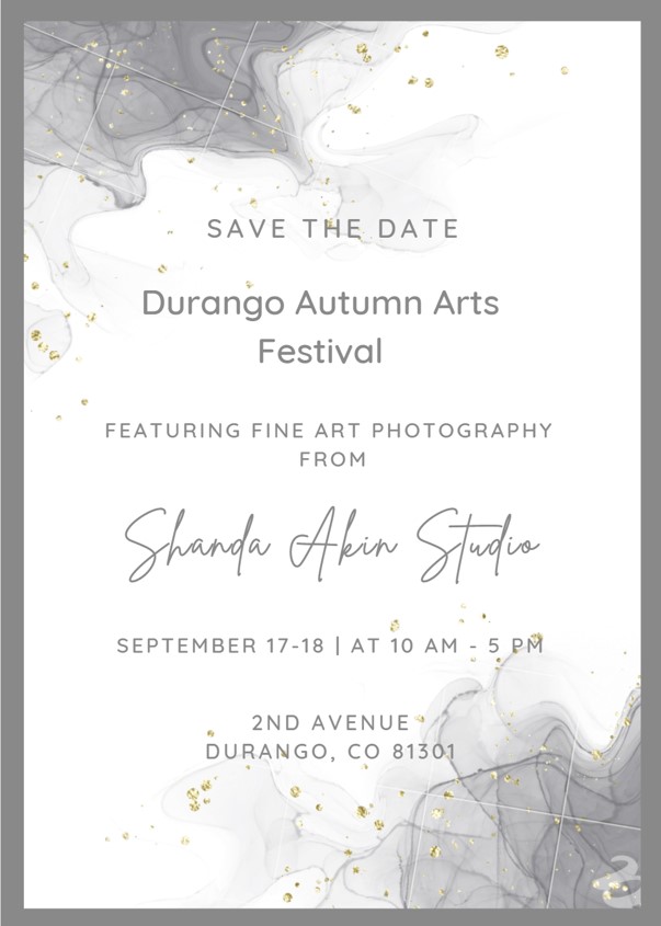 I'll be at the Durango Autumn Arts Festival this weekend. Stop by and say hello.

#Fineartprints #daaf #ColoradoPhotographer #DurangoCo #DurangoArts