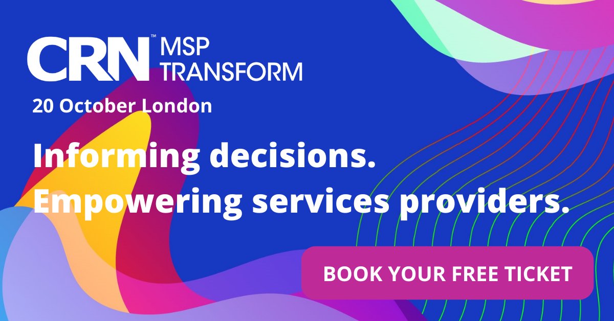Registration for CRN UK MSP Transform which take place on 20 October in London is now live!

If you are looking to stay informed on the current tech trends and where they may lead, make sure you secure your free ticket today!

Book your ticket here: bit.ly/3DkuO9a