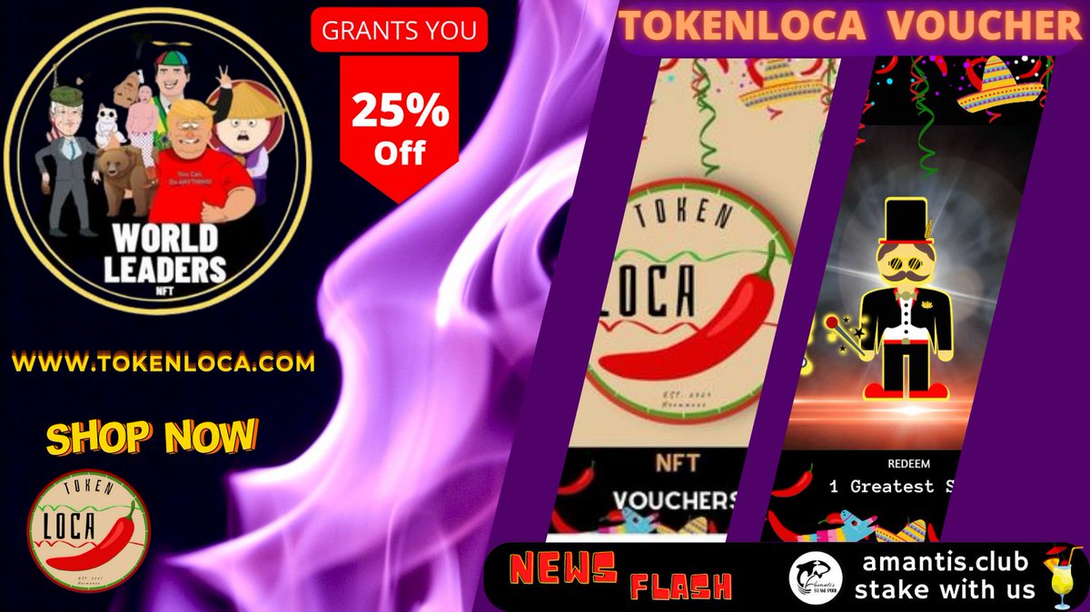 🚨 25% OFF 📢

That is what a World Leader will give you!

Get Yours Today: ➡️tokenloca.com/world-leaders-…

⚠️TOKENLOCA VOUCHER - THE BEST WAY TO GET TO KNOW A NEW PROJECT AT A LOW COST ! ⚠️

Hold a World Leader in your wallet and purchase  with a 25% discount ! 

 #CNFT #cnftproject