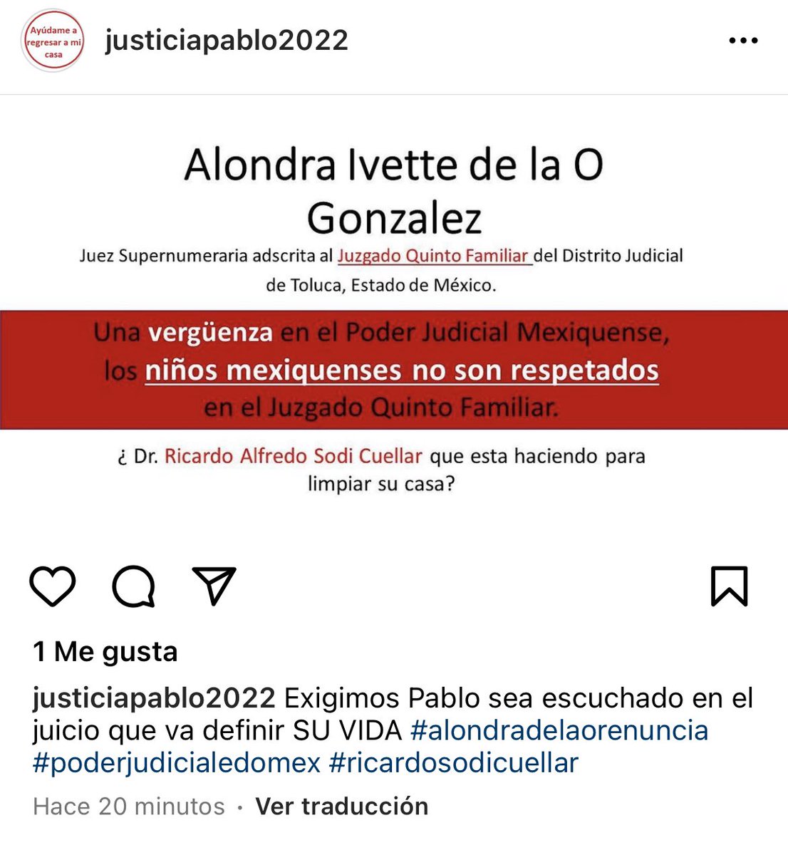 PalomaSanchz's tweet photo. @PJEdomex Exigimos Pablo sea escuchado en el
juicio que va definir SU VIDA #alondradelaorenuncia
#poderjudicialedomex #ricardosodicuellar @JusticiaPablo2 @MagdoSodi @PJEdomex https://t.co/wVMBiUrf3V
