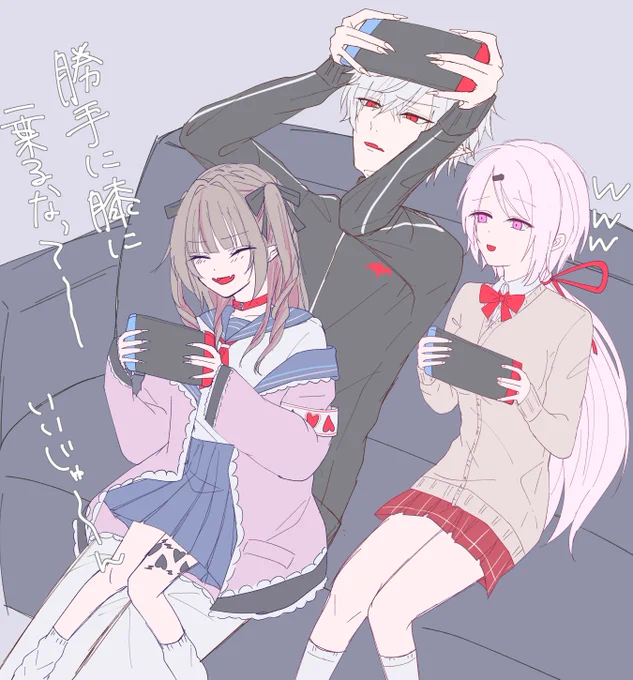 #KuzArt #しいなーと  #りりむとおえかき 膝に座るのかわいすぎる妄想らくがき 