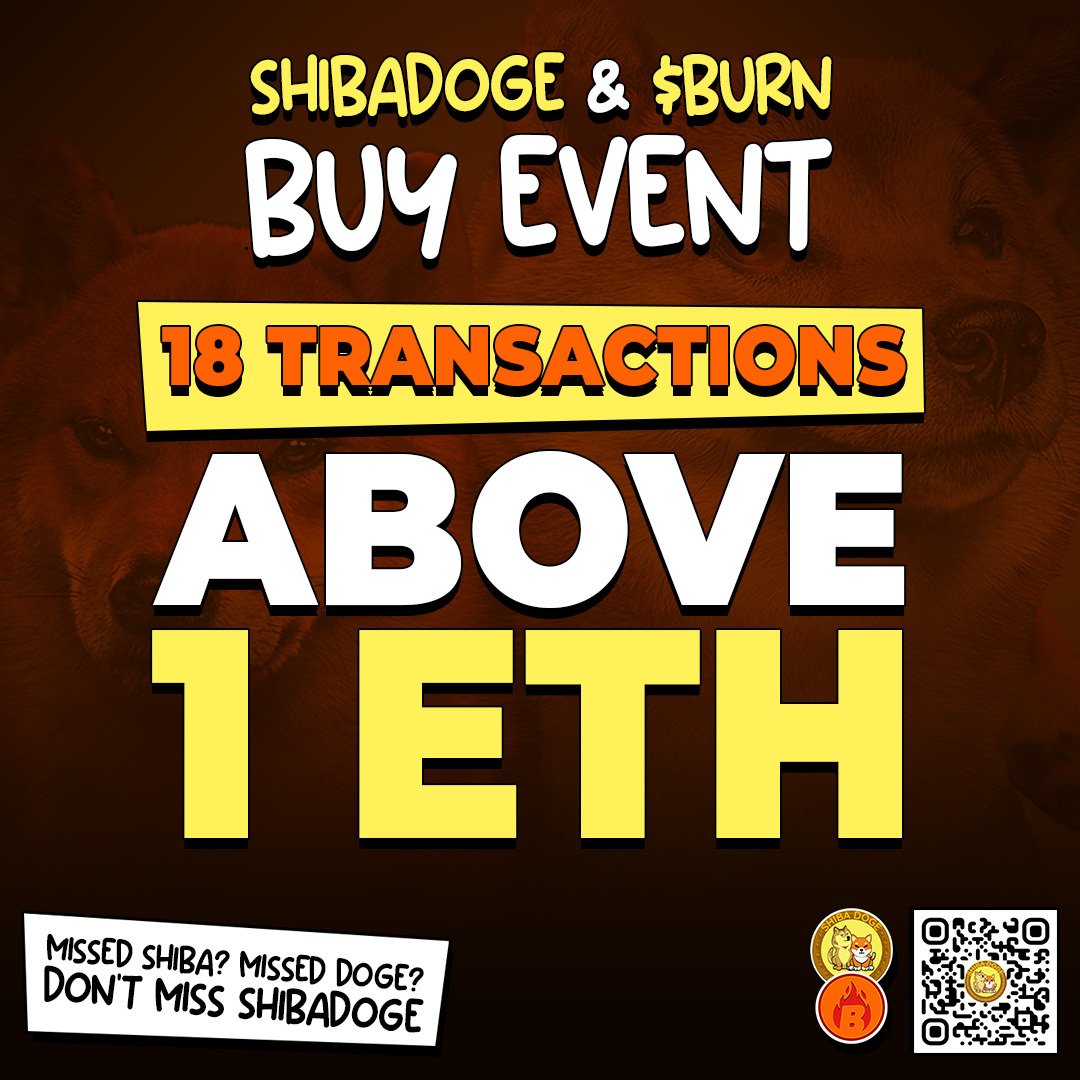 RealShibaDoge's tweet photo. Our Biggest Buy Event was a huge success, we have gave away $25,000 in ETH! 

We have given away over $250,000 in certified transactions so far to our amazing community.

Stay up-to-date 💬 
https://t.co/ajzzot0J1x

Missed #Shiba? Missed #Doge? Don’t Miss ShibaDoge! https://t.co/VzYcfQNlCe
