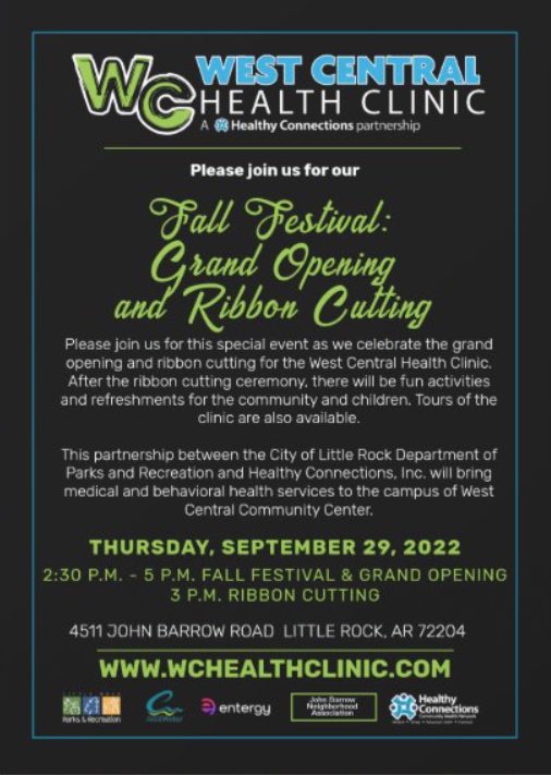 ReelectWright's tweet photo. Join us on September 29th for the grand opening of the West Central Health Clinic! https://t.co/cMeL6NOMeE