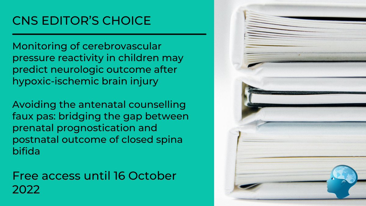 📚 Child's Nervous System - Our Editor's choice 📚 Free access until 16 October 2022. *Monitoring of cerebrovascular pressure ... - bit.ly/3SBsUGh *Avoiding the antenatal counselling ... - bit.ly/3SvtsNX #PediatricNeurosurgery #ChildsNervousSystem