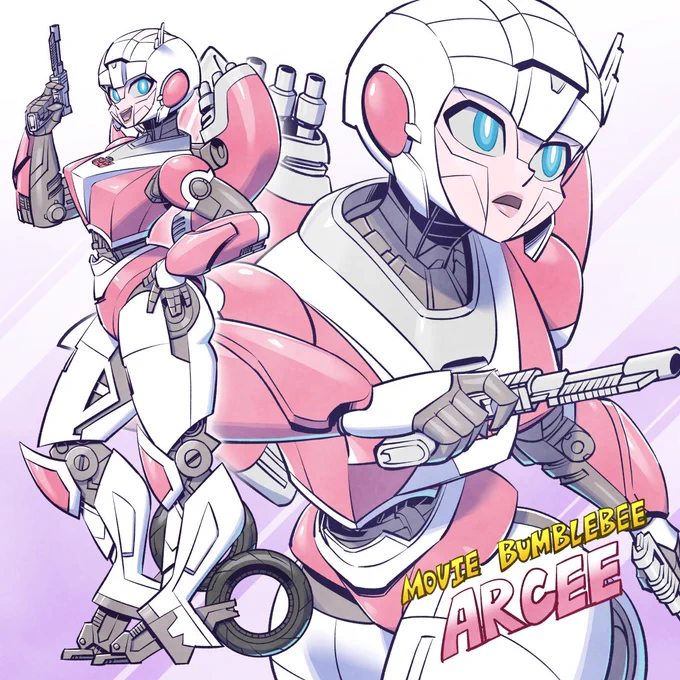 映画バンブルビー版のアーシー。アニメのG1アーシーがベースなのに、そちらとは違ってボディがムッチムチなんだぜ。それもまた良し!#Transformers #bumblebee #arcee 