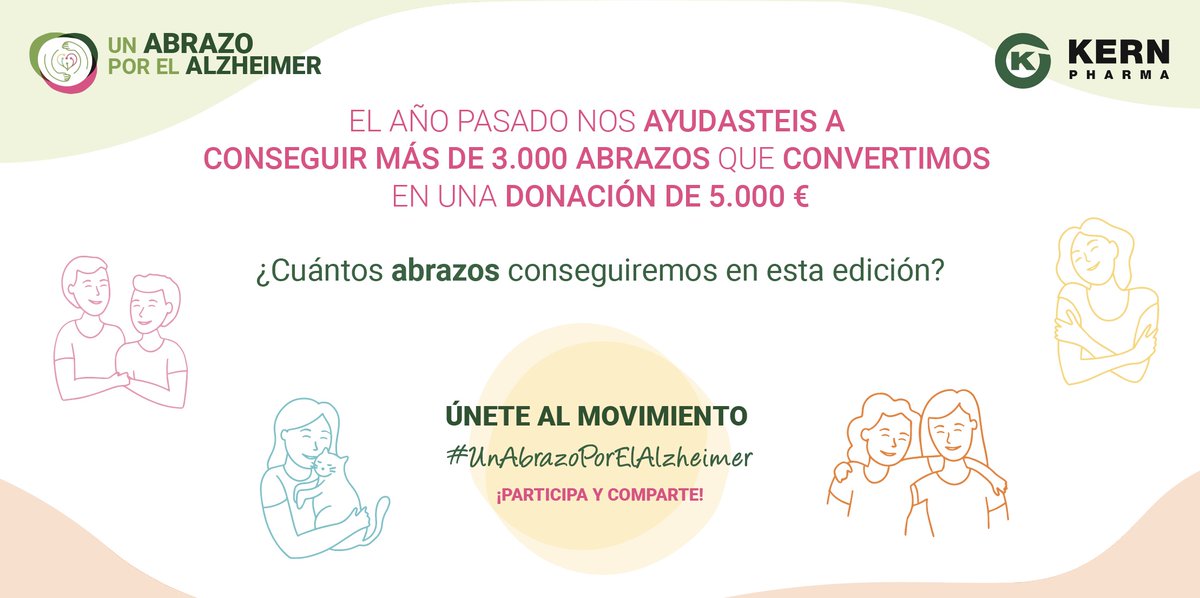 Kern Pharma <a href="/Kernpharma/">Kern Pharma</a> activa su #campaña‘Un abrazo por el #Alzheimer’ para apoyar proyectos de #investigación

🔎entremayores.es/spa/nacional.a…

➡️konexionalzheimer.com/abrazo-alzheim…

#unabrazoporelalzheimer