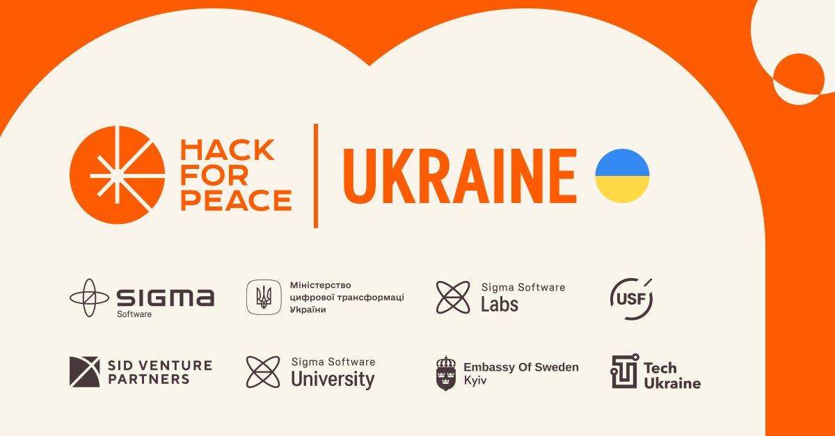 sigmaswgroup's tweet photo. #hackforpeace got tremendous support in #Ukraine.
Thank you, The Ministry of Digital Transformation, Sigma Software Labs, Ukrainian Startup Fund, @sidvpfund, Sigma Software University, @SwedeninUA, @tech_ukraine — we're happy to have you on board with us! https://t.co/GhUOLtScZd