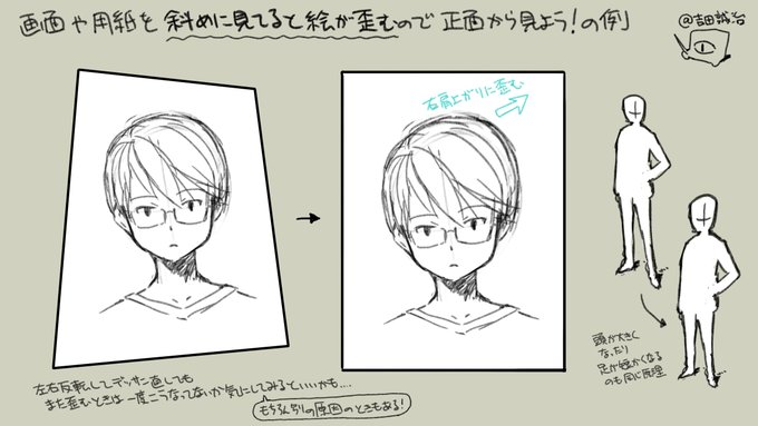 何度直してもデッサンが狂うときは、そもそも絵を正面から見ていないのが原因かも、という話 