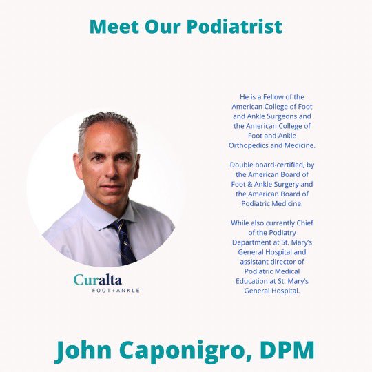 CuraltaHealth's tweet photo. Meet Dr. John Caponigro! Dr. Caponigro sees patients in #ElmoodParkNJ. Make an appointment with him today: 201-794-3223
๐ฃ๐ฆถ๐ผ๐ฅผ๐ฉบ #Podiatrist #PodiatristNJ #NJTopDoctor #FootDoctor #DoctorsOfInstagram #FootSurgeon #Surgeon #CuraltaFootandAnkle #CuraltaHealth https://t.co/fzZD5Hiu8T