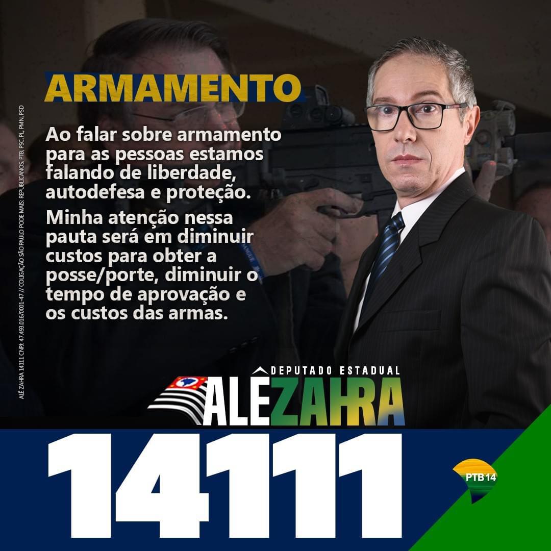 A questão aqui não é gosto pessoal nem mesmo ideológico e sim a liberdade de cada um ter suas próprias escolhas. 

A esquerda faz sua escolha quando resolve ter segurança privada e deixa você sem proteção.

Por isso eu voto @AleGZahra38 para Deputado Estadual 1411

#AleNaAlesp