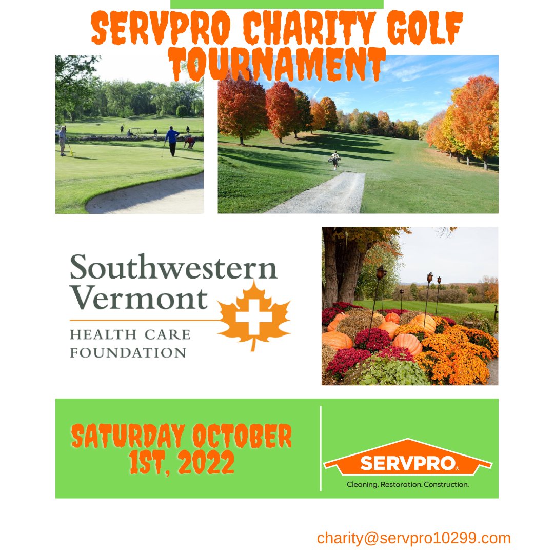 19 MORE DAYS WHO IS COMING!!?? 🏌️There is still time to sign up give us a call at 518-677-3444 or 802-375-1500. We look forward to seeing you all there! All proceeds go to SVMC 🏥 in support of all essential workers. #servpro #heretohelp #golf #oneteam