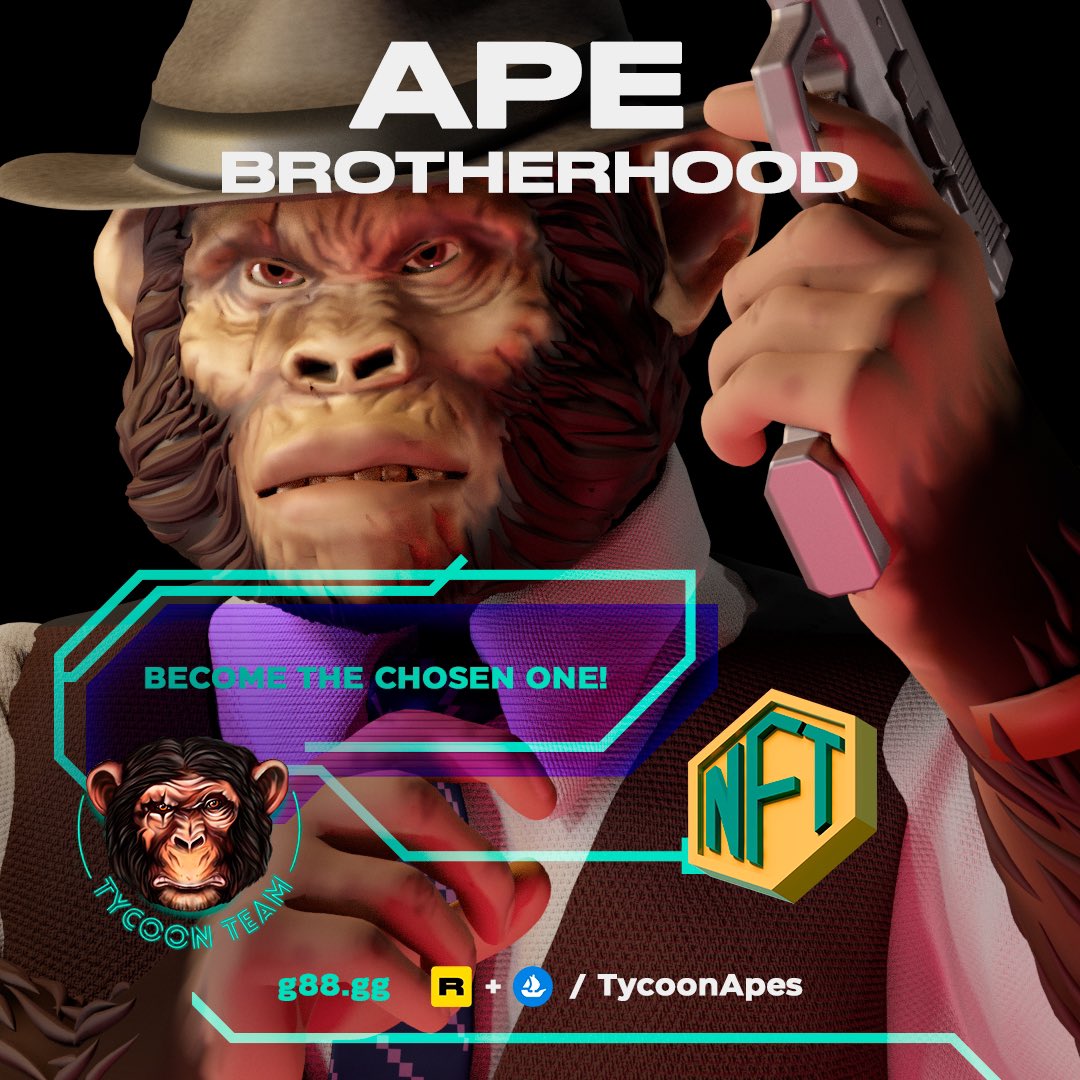 By becoming an owner of a Tycoon Ape, you will be granted membership to our prestigious Tycoon Team. Our 4 unique collections of Apes will reward you with extraordinary opportunities in our brotherhood. Learn more on - g88.gg