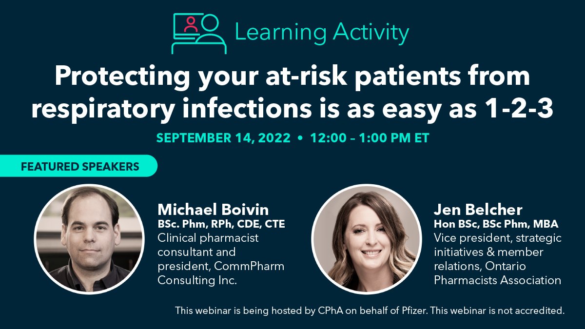 CPhAAPhC's tweet photo. #DidYouKnow that community-acquired pneumonia is associated with significant morbidity &amp; mortality every year? Come to our Sept 14 webinar to learn about the impact of pneumococcal disease &amp; new vaccine options for at-risk patients. 

➡️ Register now: https://t.co/hKQpBIv5fL https://t.co/5MWSHl5KTO