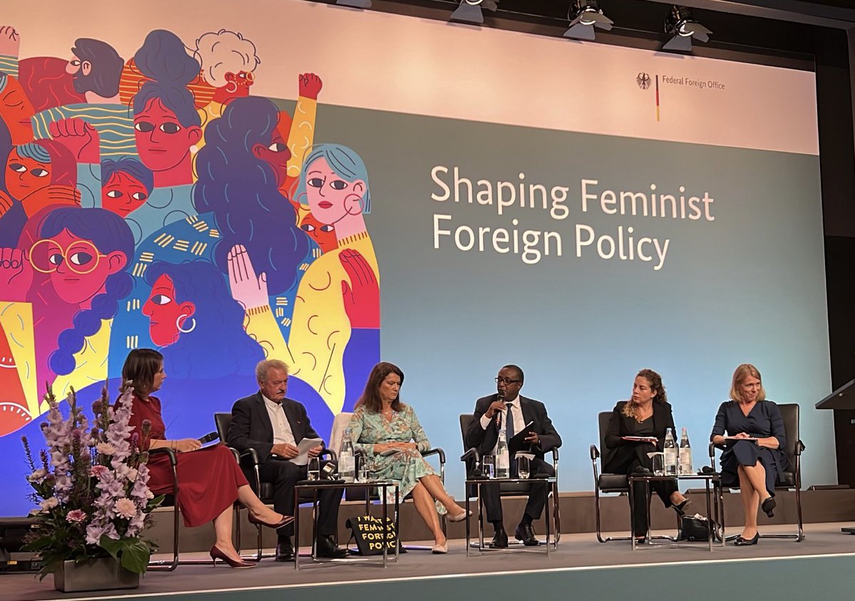 FlorenceKoenner's tweet photo. Foreign Ministers of Luxembourg, Norway, Albania, Rwanda, Sweden and Germany are exchanging on #FeministForeignPolicy in Berlin today during the #ShapingFFP Conference. Working together to counter pushback and adress challenges arising from gender inequality. https://t.co/FIkqODYoFY