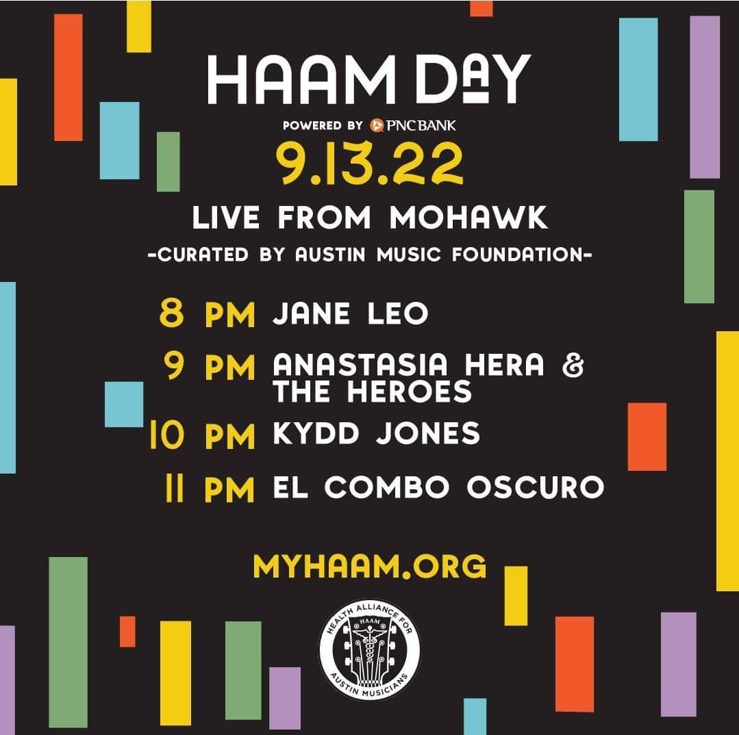 Tuesday 11pm @austinmusic line up at @mohawkaustin for @MyHamm Day. Calling all ppl who live for live music 🎹🥁🪘🎸🔊🤌