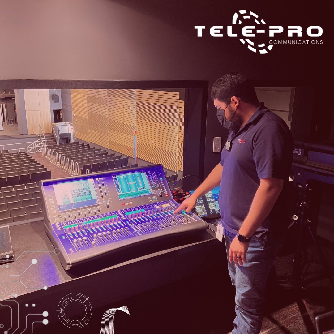 thinktelepro's tweet photo. Training the staff at Harlandale High School on their new Theatre Sound System. #harlandale #soundsystem #Audio https://t.co/j2kWRl1xgL