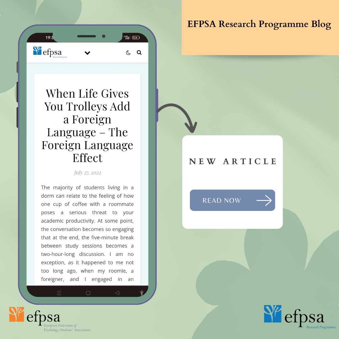 RP_efpsa's tweet photo. We proudly announce the start of our new project, the Research Programme Blog. 🎊

You have the chance to read a wonderful overview on some of the benefits of speaking multiple languages, written by  Daša Gajšek! 🗨️

 Go check it out!

🌐 https://t.co/Qg3AKr5wnM https://t.co/ORS9dqzldE