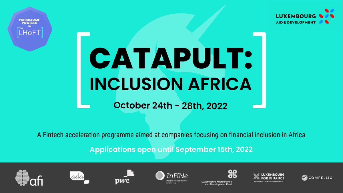 The last week for applications to the Catapult: Inclusion Africa acceleration programme! 🚀

The selected startups will receive mentorship on a range of topics, and connect with partners, sponsors, investors, MFIs and PFIs.

👉 disrupt-africa.com/2022/09/08/the…
#FinancialInclusion #Fintech