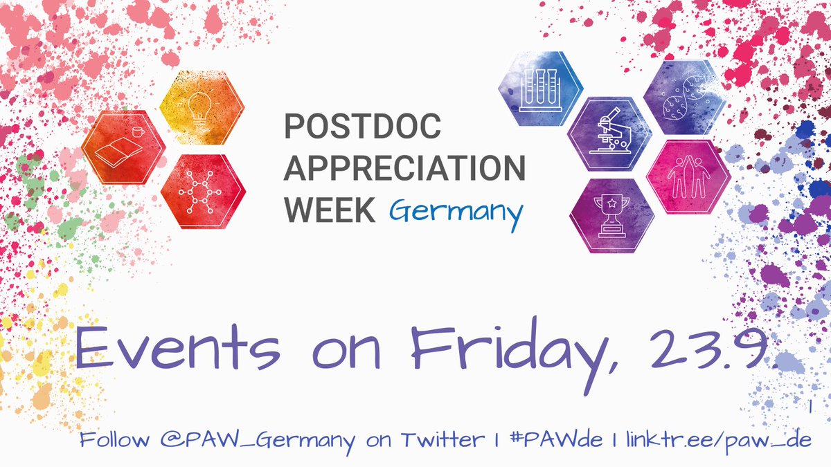 PAW_Germany's tweet photo. Members of @LeibnizPostDocs, @MPGpostdocnet, @FMP_MDC_PDA, @HelmholtzMunich and @CamPostdocs will discuss on "How to build a Postdoc Network (and keep it alive)". Friday 23rd 1-3pm, right before the closing event. #PostdocNetwork Find the program here: https://t.co/tqBvLLjimR https://t.co/D9pOu8iPsh