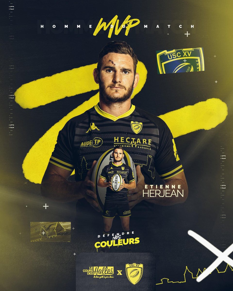 us_carcassonne's tweet photo. #USCASBH
L’Homme du match du staff : Étienne Herjean !
Notre numéro 8, a réalisé un match complet 💪
➡️ 8 passes dont 5 après contact 🤯
➡️ 1 franchissement
➡️ 2 duels aériens gagnés
➡️ 4 défis
➡️ 5 soutiens offensifs
➡️ 6 plaquages réussis
#DéfendreNotreCité ⚔️ https://t.co/83A7yD1gM8